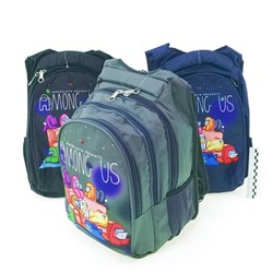 Рюкзак школьный арт.860-1 Among Us (мальч) 3 отделения, 2 боковых кармана. цвета в ассортименте 43*30*25см