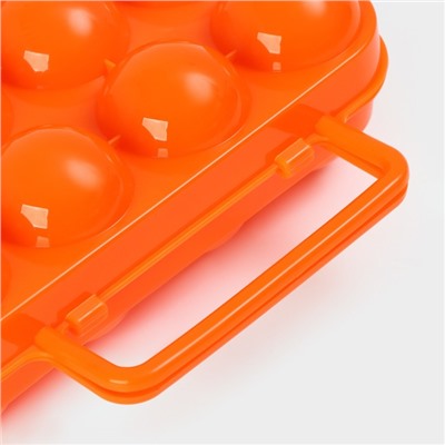 Контейнер для хранения яиц с ручкой, 20×7 см, 12 ячеек, цвет МИКС