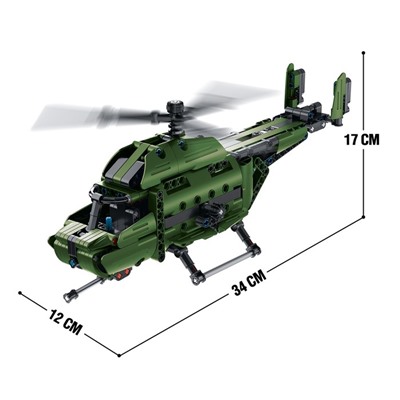 Конструктор техно «Военный вертолёт», 2 варианта сборки, 393 детали