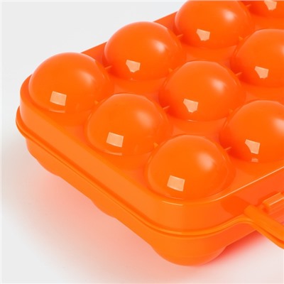 Контейнер для хранения яиц с ручкой, 20×7 см, 12 ячеек, цвет МИКС