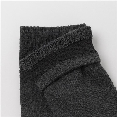 Носки мужские махровые, цвет тёмно-серый, размер 27-29
