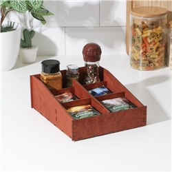Органайзер для чая и кухонных принадлежностей Доляна, 22×19×8 см, цвет мокко