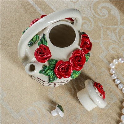 Чайник заварочный "Роза", разноцветный, керамика, 0.6 л