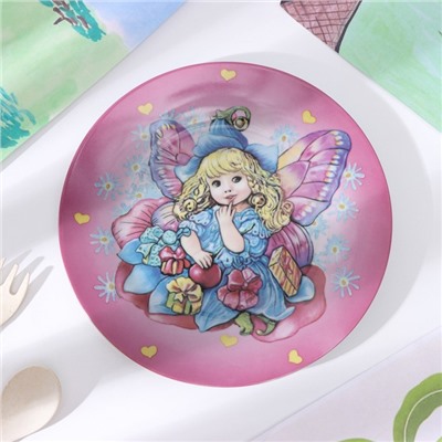 Набор детской посуды из керамики Доляна «Дюймовочка», 3 предмета: кружка 230 мл, миска 400 мл, тарелка d=18 см,цвет белый
