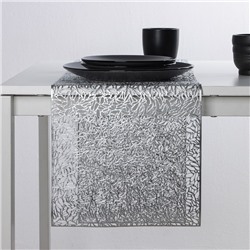 Дорожка на стол Доляна «Манифик», 30×150 см, цвет серебро