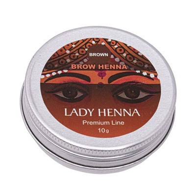 Lady Henna Краска для бровей на основе хны коричневая / Premium Line