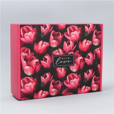 Складная коробка «Тюльпаны», 27 х 21 х 9 см