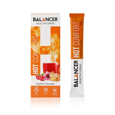 Гринвей Горячий напиток для иммунитета BALANCER HOT COMFORT со вкусом «Малина-имбирь», 10 стиков