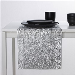 Дорожка на стол Доляна «Паутинка», 30×150 см, цвет серебро