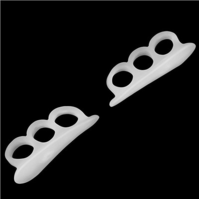 Корректоры-разделители для пальцев ног, 2 разделителя, силиконовые, 7 × 2 см, пара, цвет белый